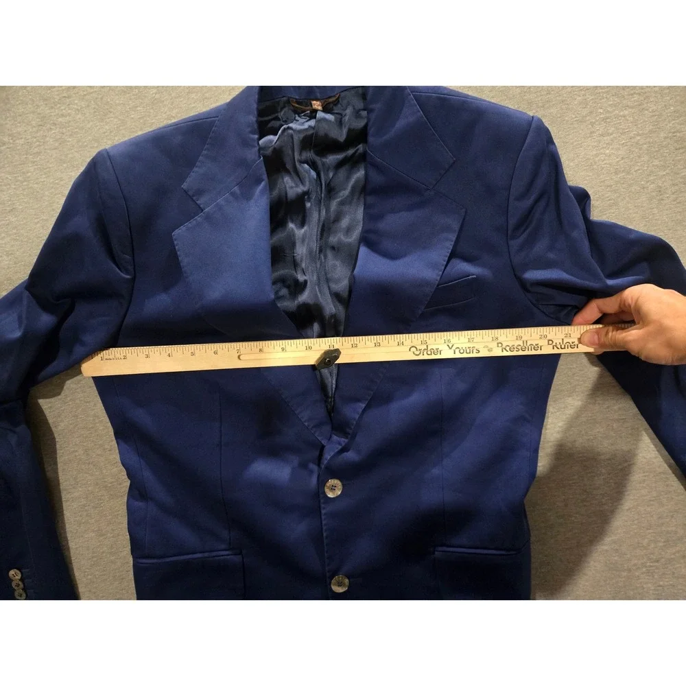 Roberto‎ Cavalli Blazer Mens Size 50 Navy Blue Cotton 2-Button Made in Italy